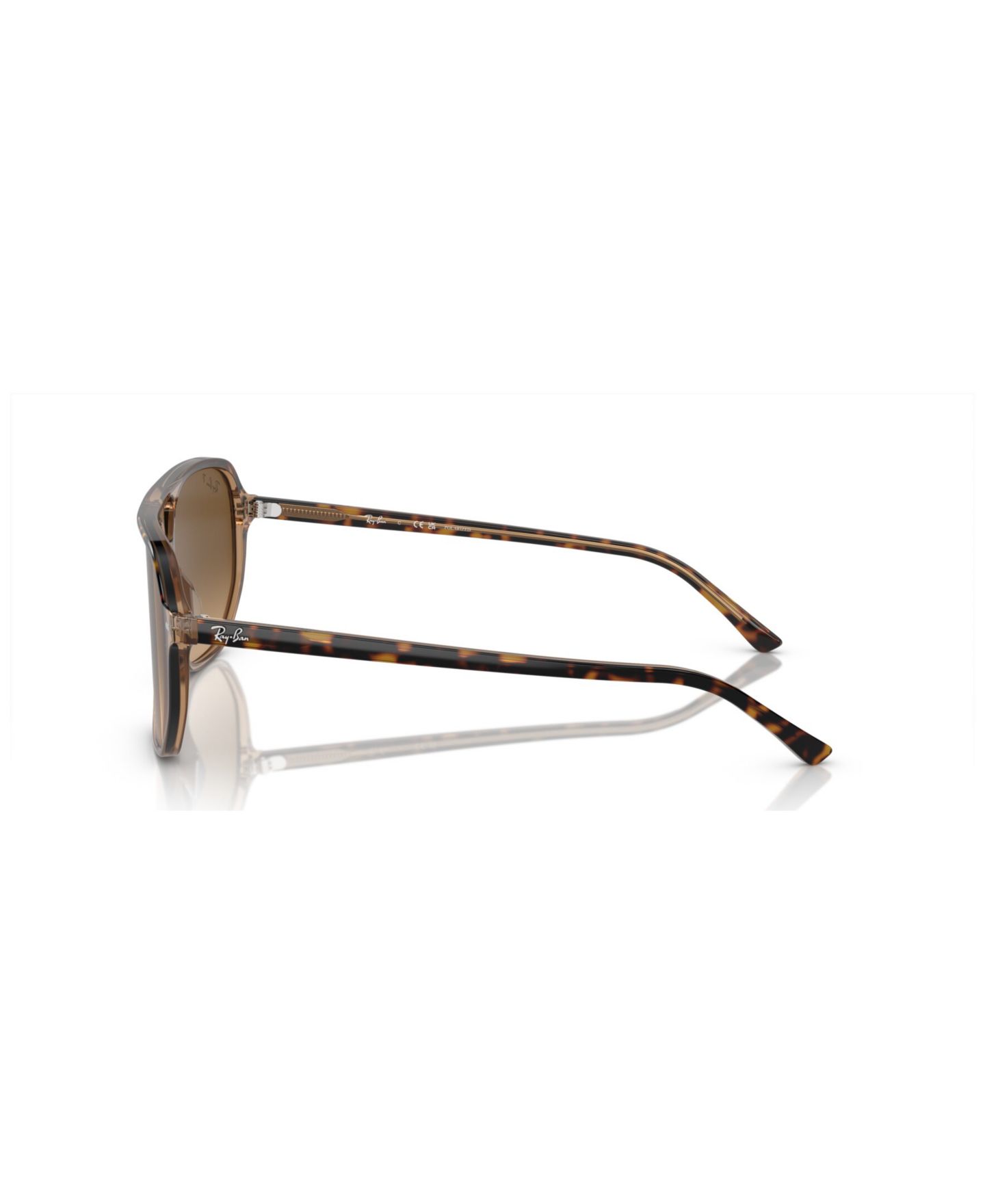 Солнцезащитные очки Ray-Ban Unisex Bill One Polarized Sunglasses, Gradient RB2205, цвет: Гавана прозрачный коричневый — фото 3
