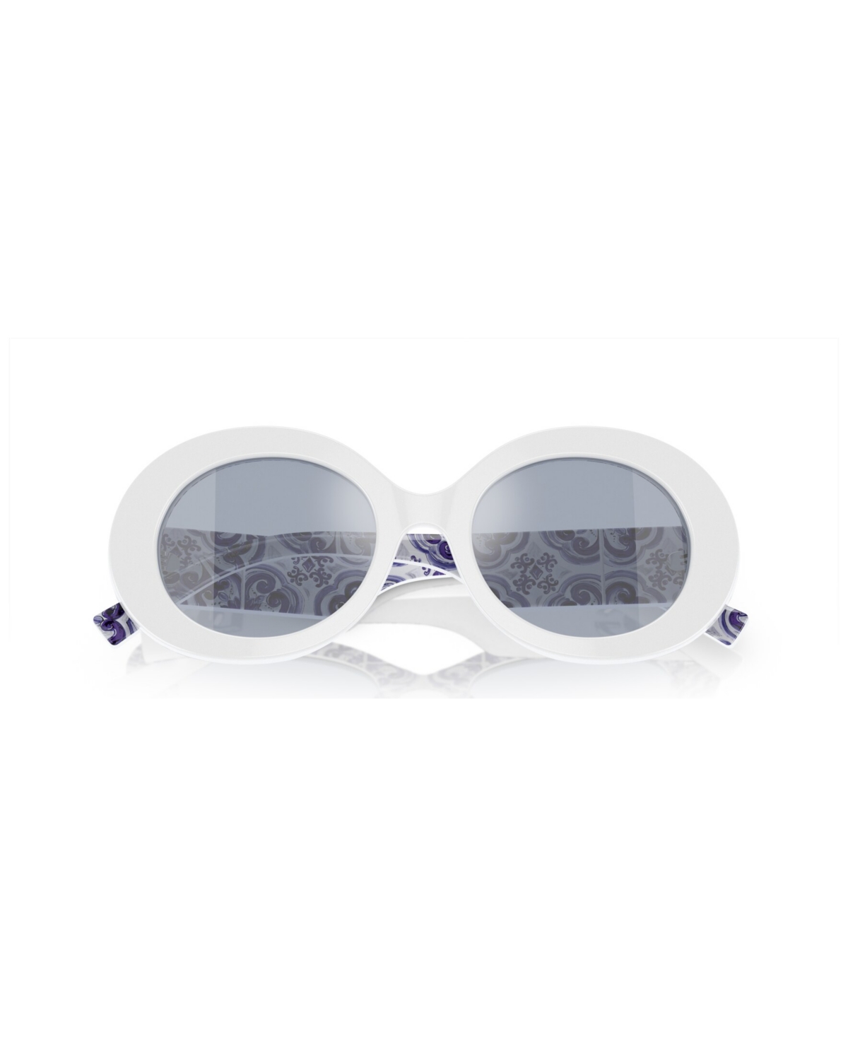 Shop Dolce & Gabbana Women's Sunglasses, Mirror Dg4448 In White On Blue Maiolica