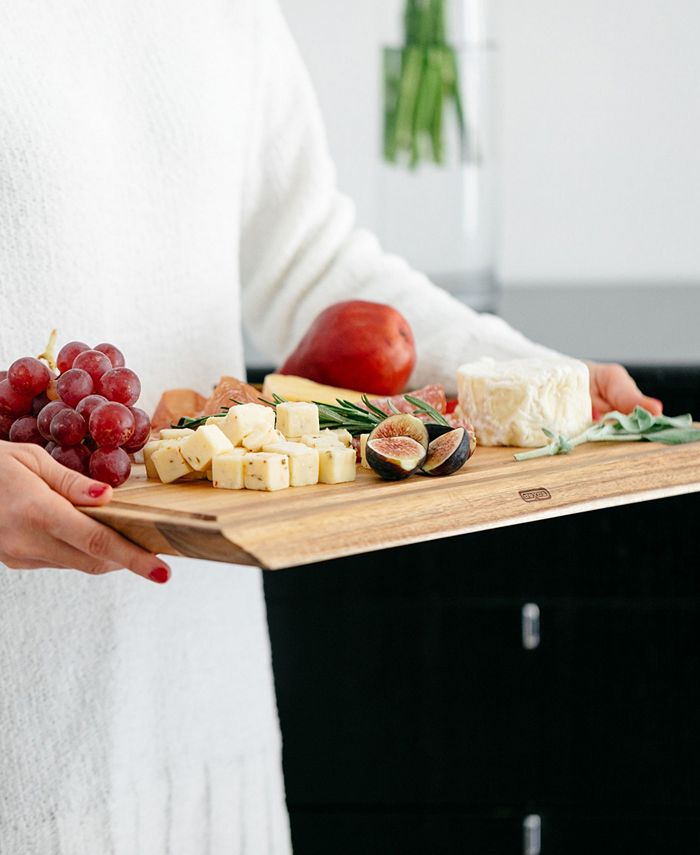 Dexas Acacia Forty-Five Cutting Board with Well - Macy's