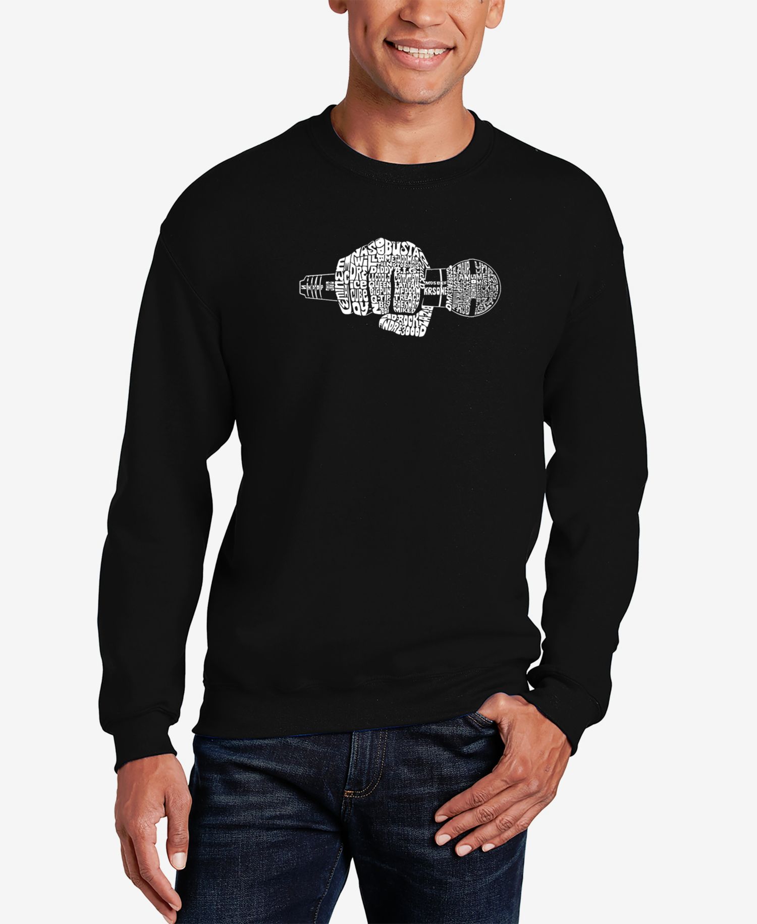 Men's 90's Rappers Word Art Crewneck Sweatshirt
