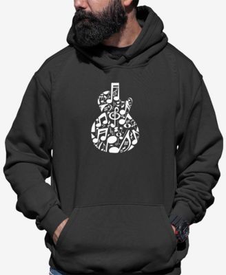 Men's Music Notes Guitar Word Art Hooded Sweatshirt