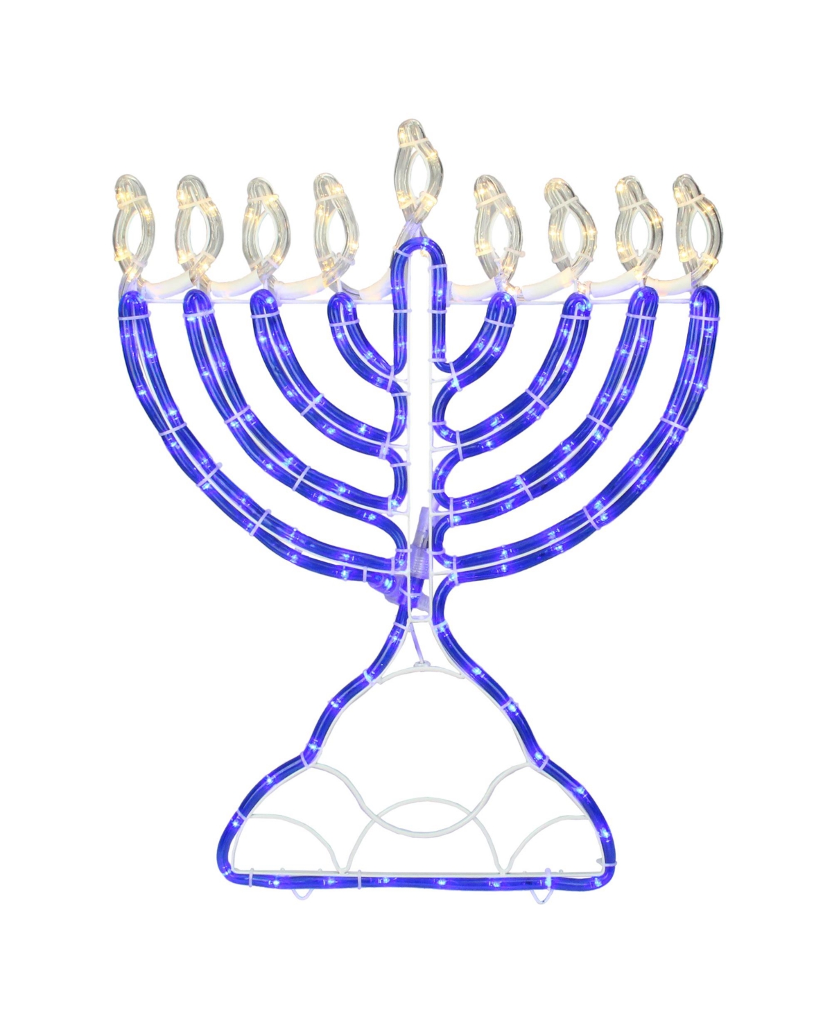 Shop Northlight 150 Clear And Blue Led Hanukkah Menorah Rope Lights, 1.4 Feet White Wire