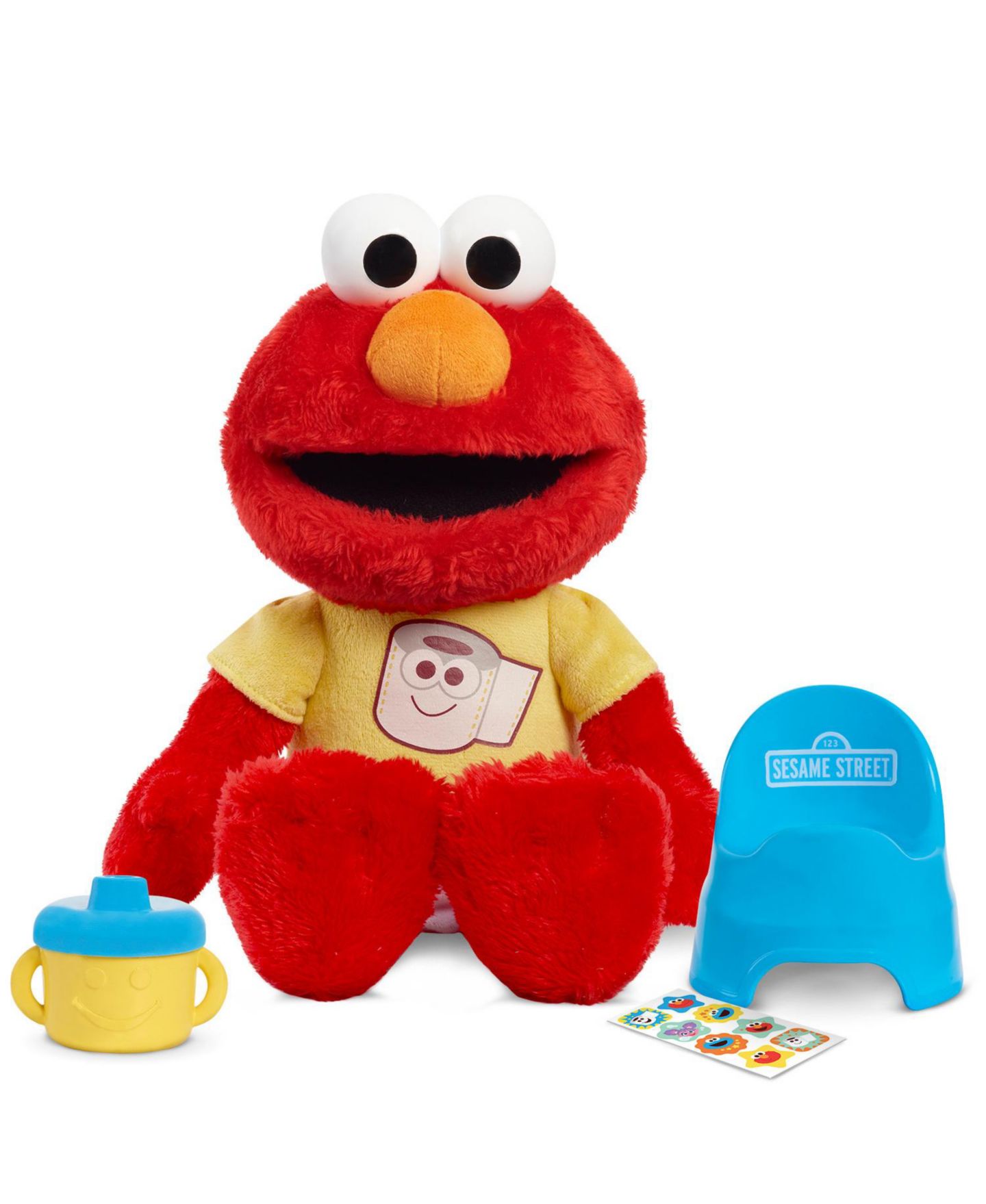 Детская мягкая игрушка Sesame Street Potty Time Elmo 12" Plush Stuffed Animal, Sounds and Phrases, Potty Training Tool — фото 1