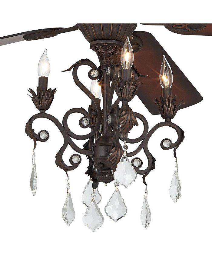 Casa Vieja 52" Ancestry Vintage Ceiling Fan - Remote Control, LED Light, Hugger Mount