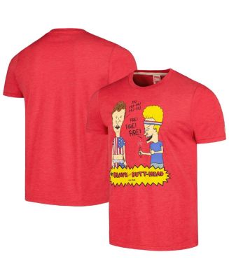 Men's and Women's Homage Red Beavis and Butt-Head Tri-Blend T-shirt ...