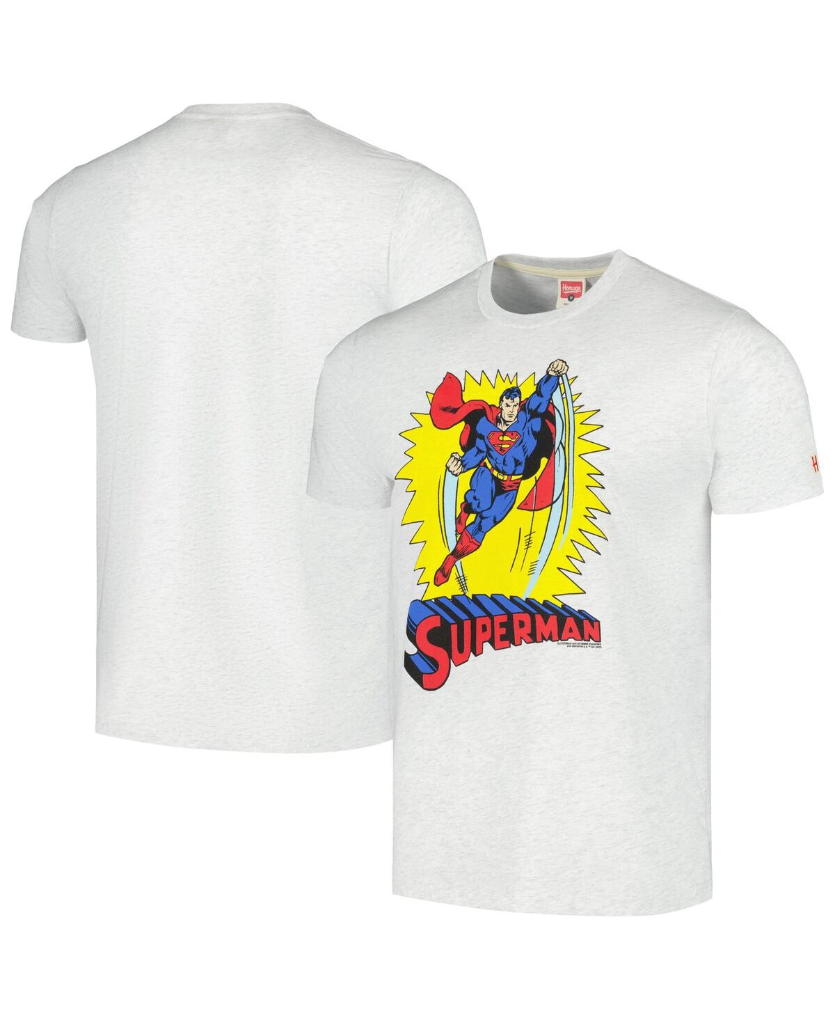 Men's Homage Ash Superman Tri-Blend T-shirt - Ash