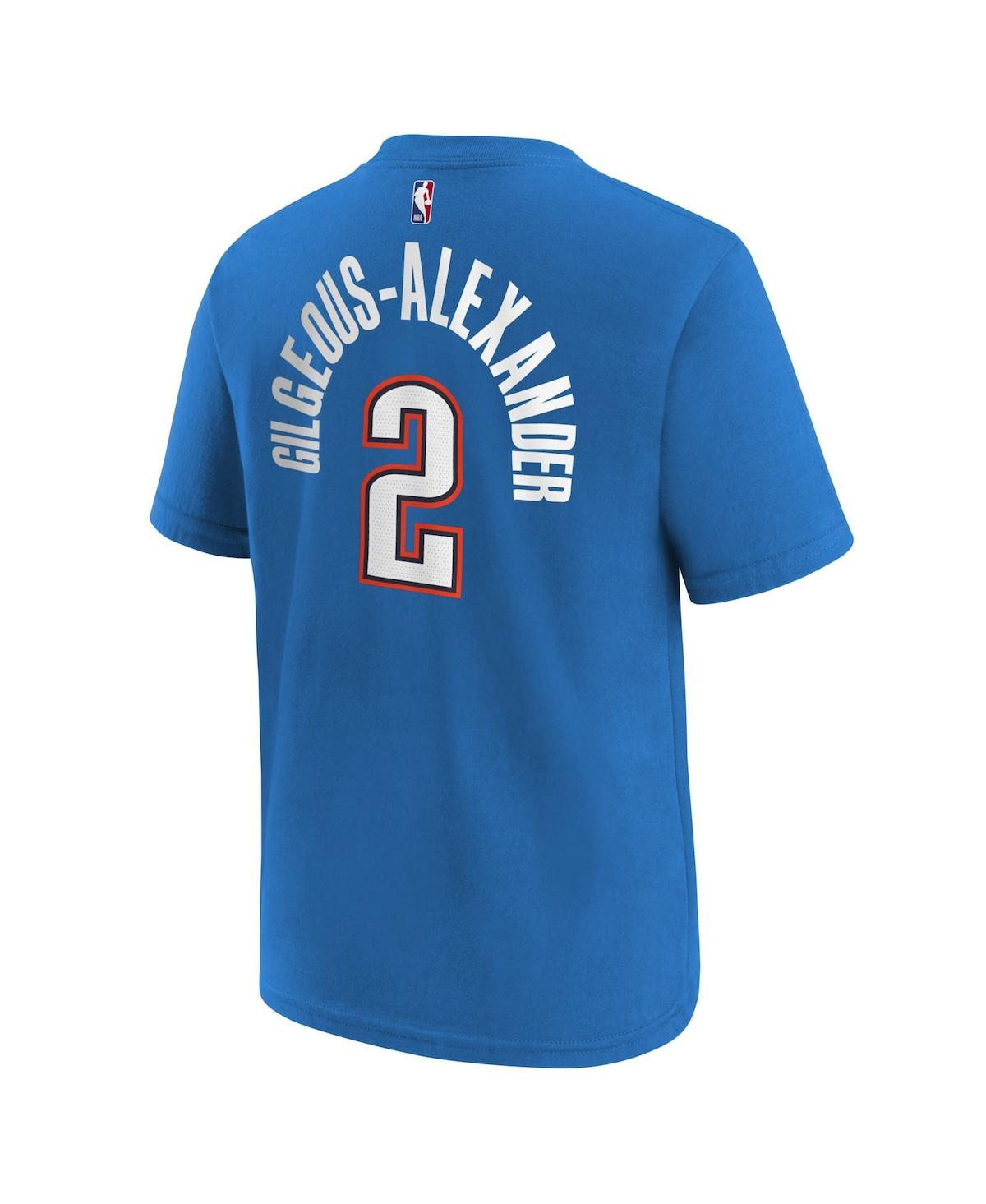 Nike Youth Shai Gilgeous-alexander White Oklahoma City Thunder Icon Name & Number T-shirt In White