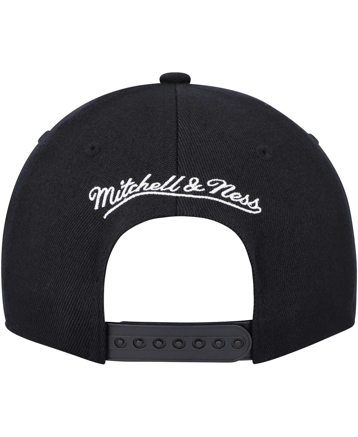 Mitchell & Ness Men's  Black Washington Wizards Hardwood Classics Script 2.0 Snapback Hat In Black