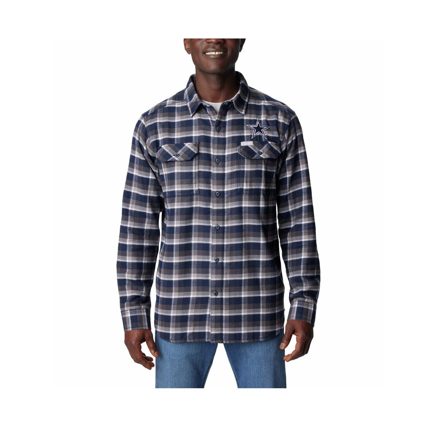 Men's Navy Dallas Cowboys Flare Gun Flannel Button-Up Shirt