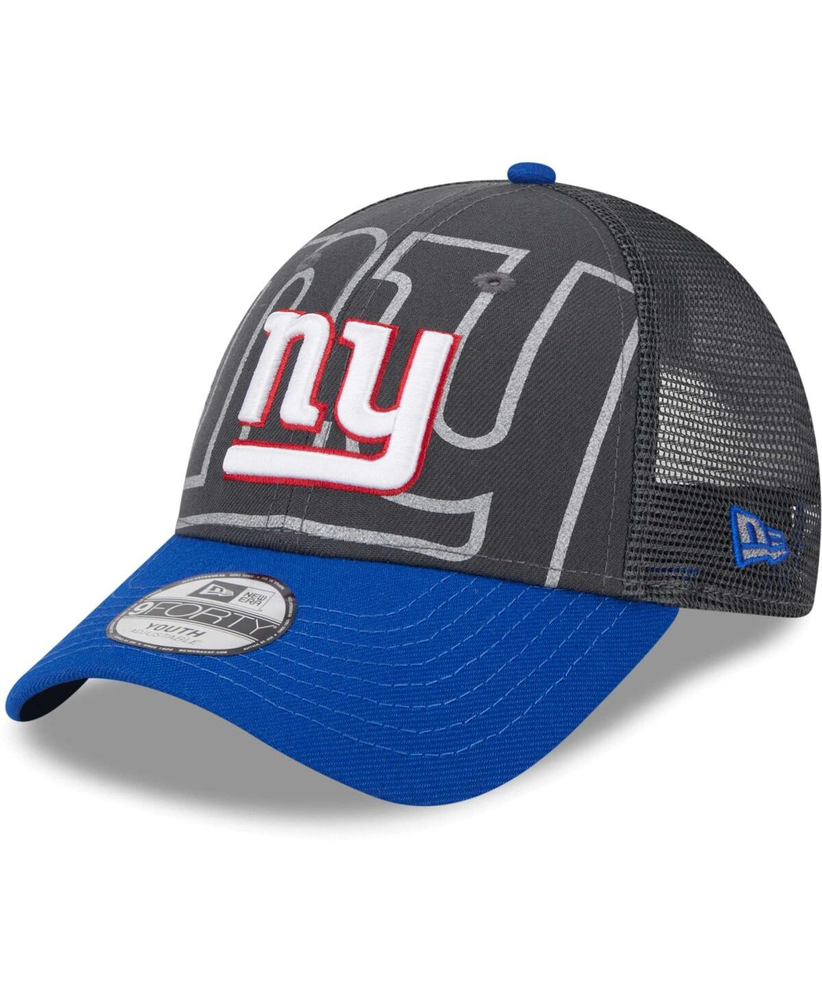 New Era Kids' Big Boys And Girls  Graphite New York Giants Reflect 9forty Adjustable Hat In Graphite,royal
