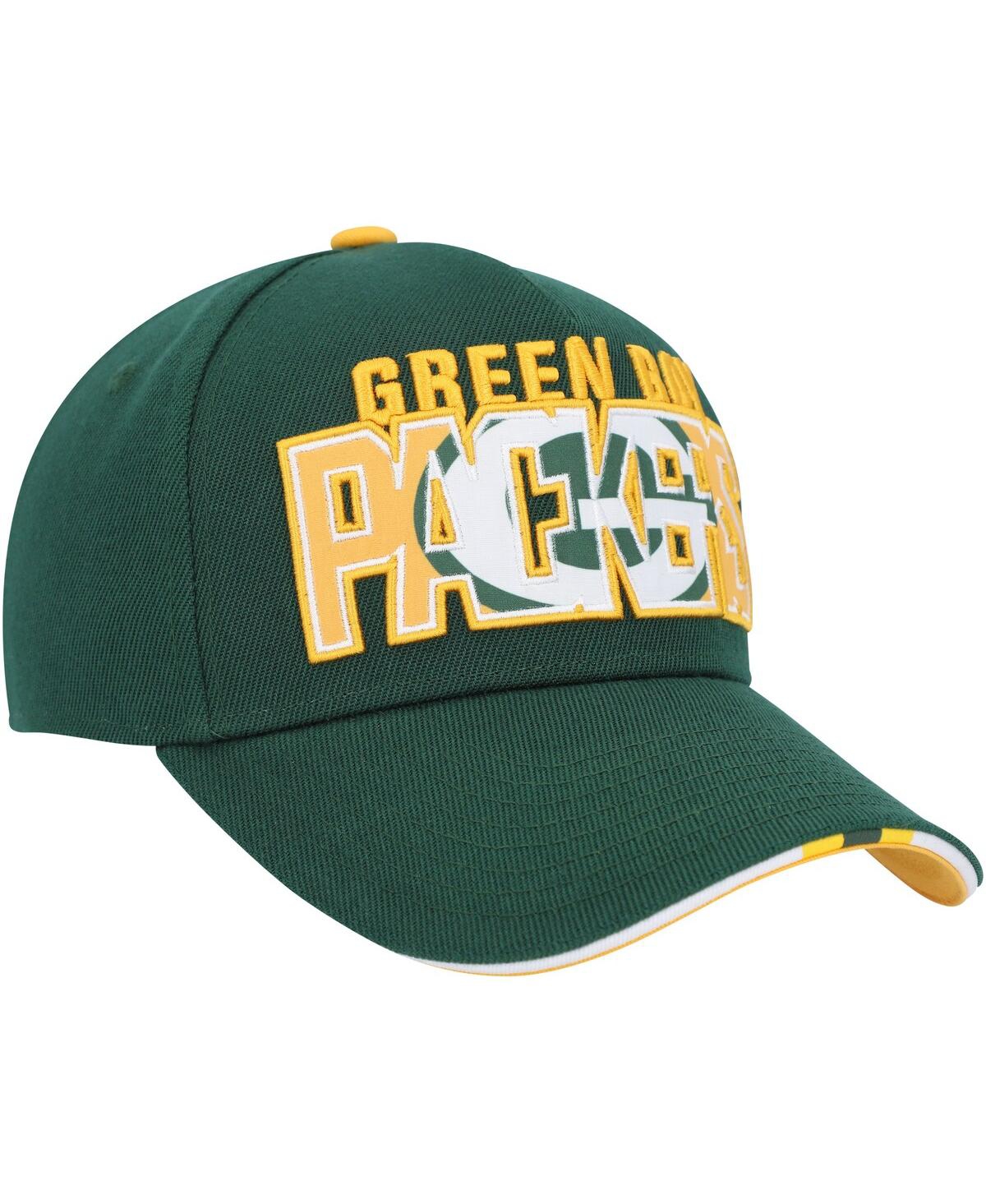 Shop Outerstuff Big Boys And Girls Green Green Bay Packers On Trend Precurved A-frame Snapback Hat