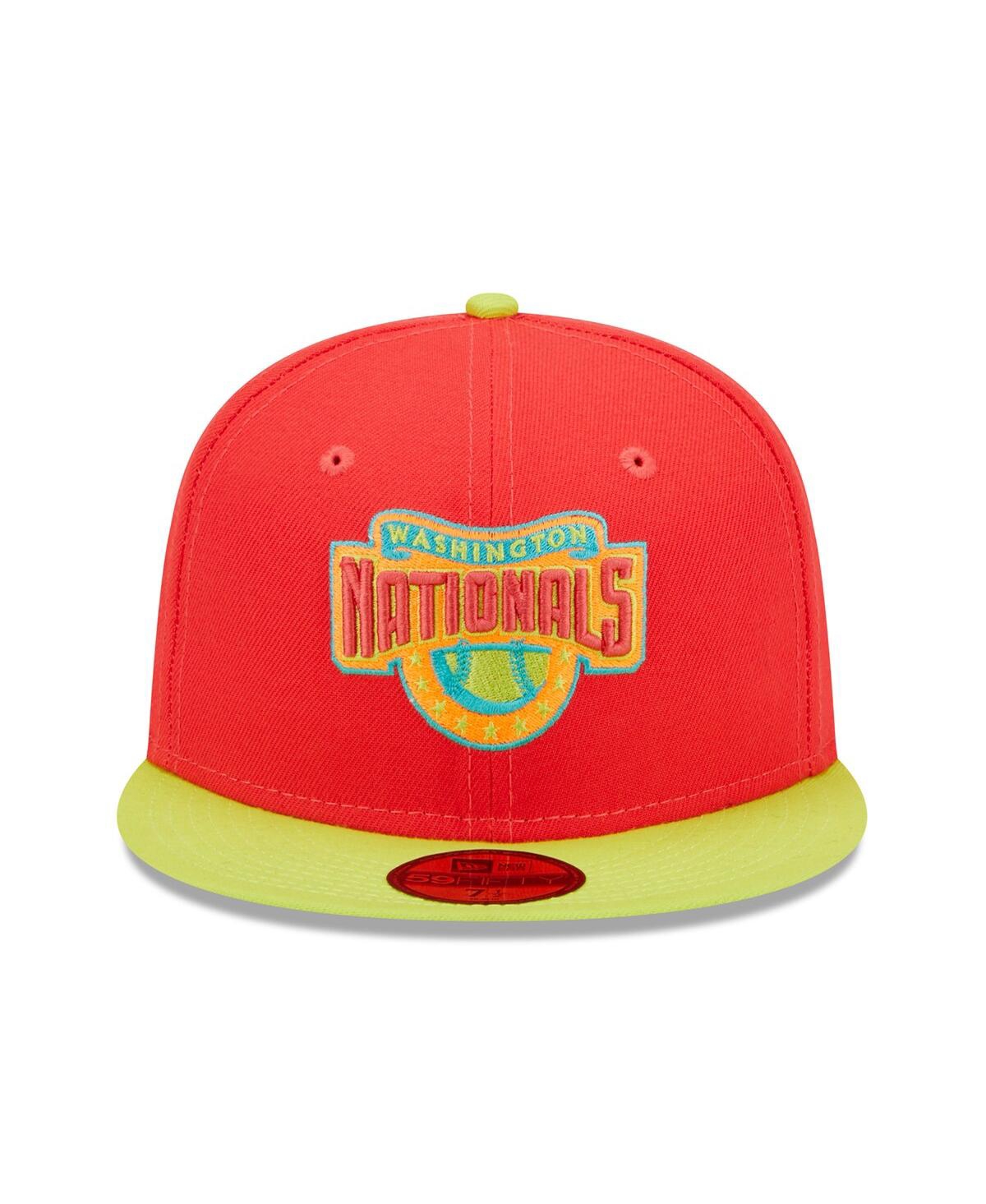 Men's New Era Neon Green Washington Nationals 2008 Inaugural Season Lava Highlighter Combo 59FIFTY Fitted Hat - Neon Green