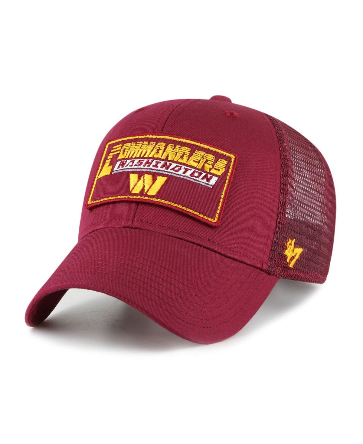 Shop 47 Brand Big Boys And Girls ' Burgundy Washington Commanders Levee Mvp Trucker Adjustable Hat