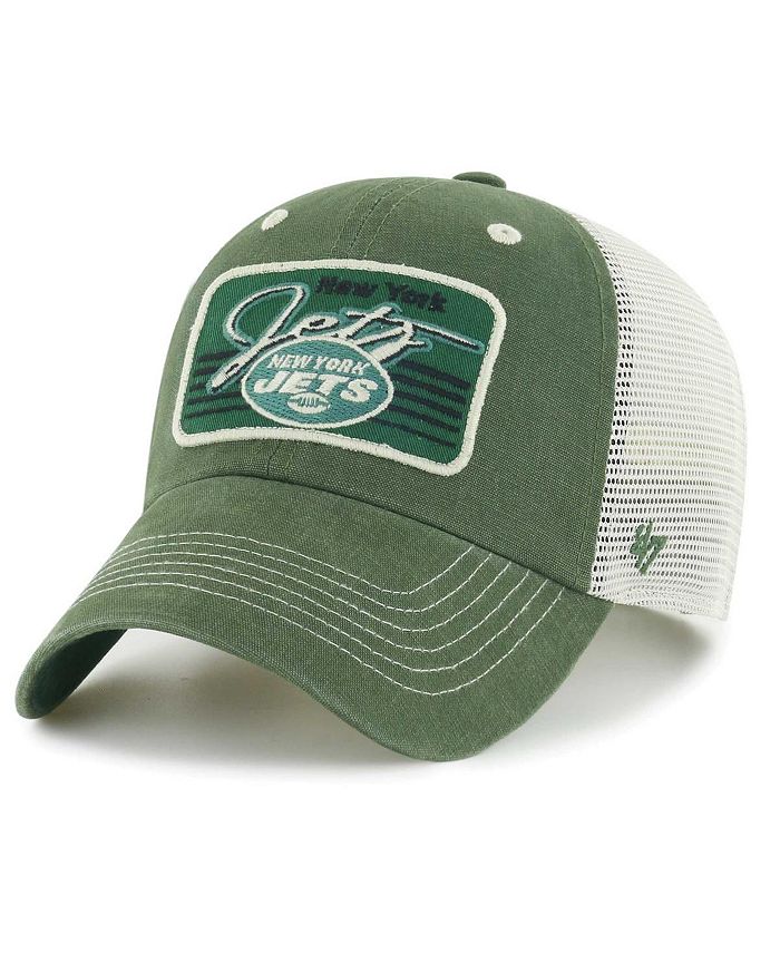 47 Brand Men's Green, Natural New York Jets Five Point Trucker Clean Up  Adjustable Hat - Macy's