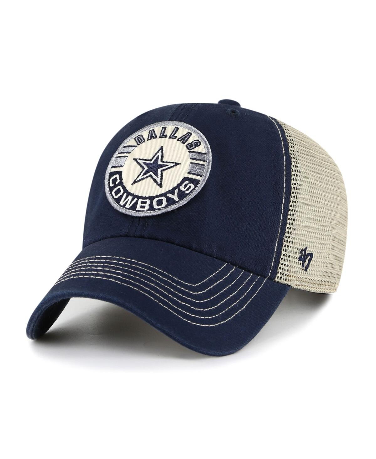 47 Brand Men's ' Navy, Natural Dallas Cowboys Notch Trucker Clean Up Adjustable Hat In Navy,natural