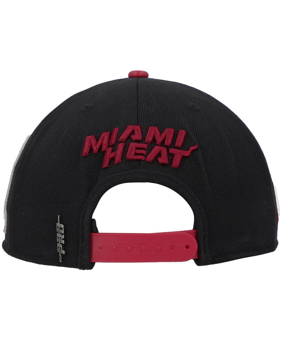 Shop Pro Standard Men's  Black Miami Heat Old English Snapback Hat