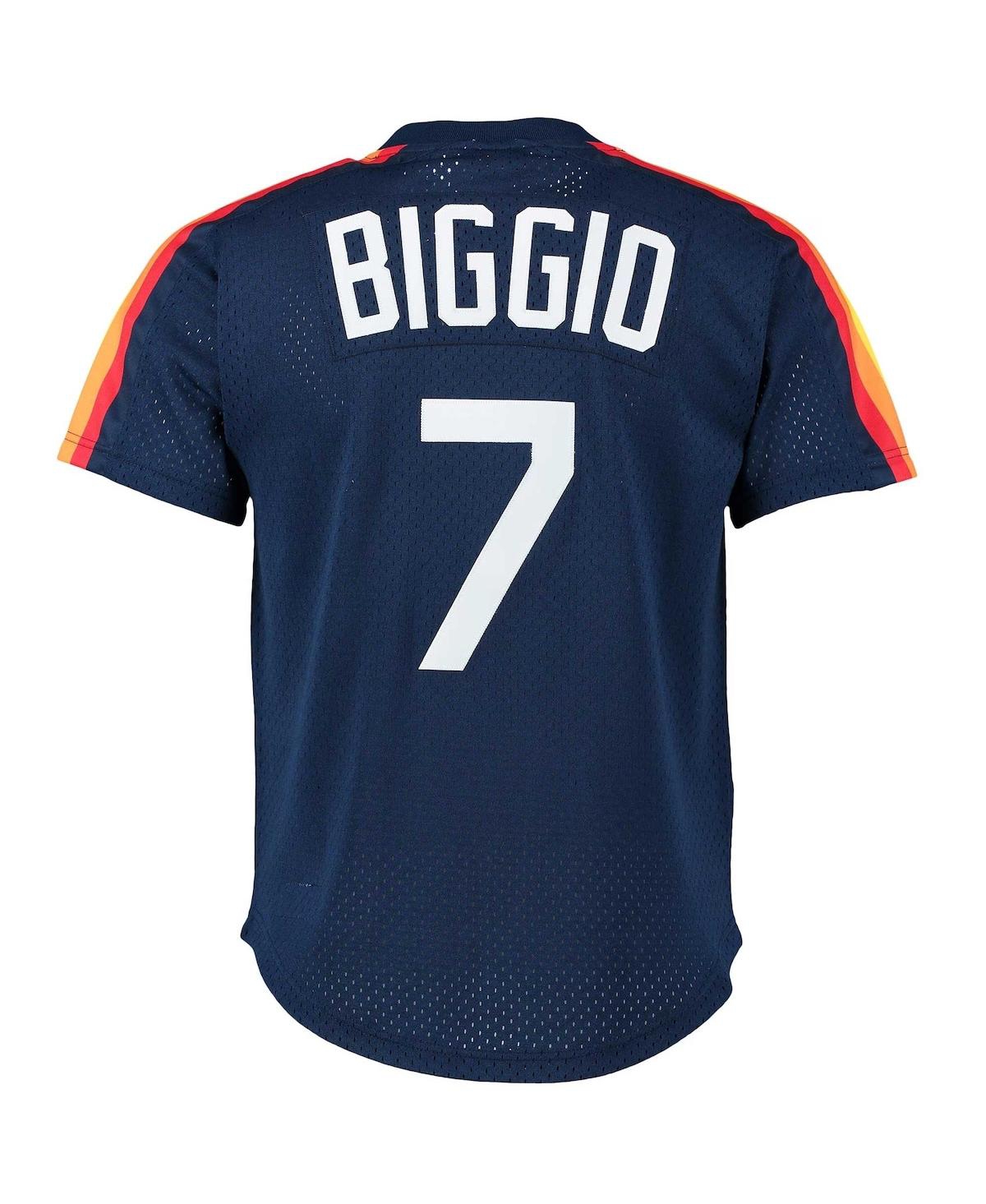 Men's Mitchell & Ness Craig BiggioHouston Astros 1991 Cooperstown Collection Mesh Big and Tall Pullover Jersey - Navy
