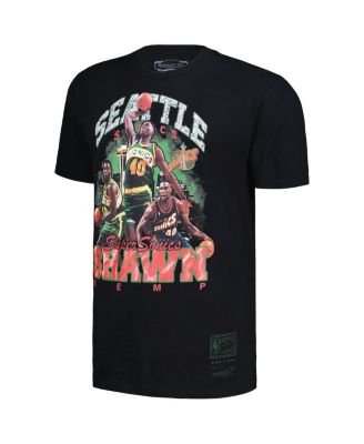 Men's Shawn Kemp Black Seattle SuperSonics Hardwood Classics Bling Concert Player T-shirt