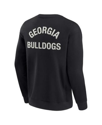 Men's and Women's Black Georgia Bulldogs Super Soft Pullover Crew Sweatshirt