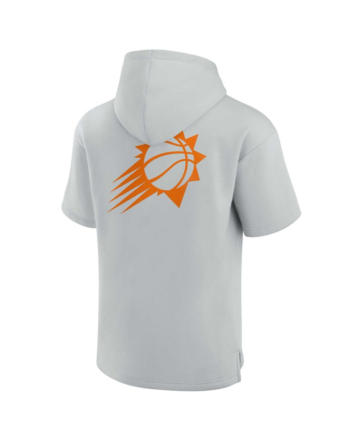 Shop Fanatics Signature Men's And Women's  Gray Phoenix Suns Super Soft Fleece Short Sleeve Pullover Hoodi