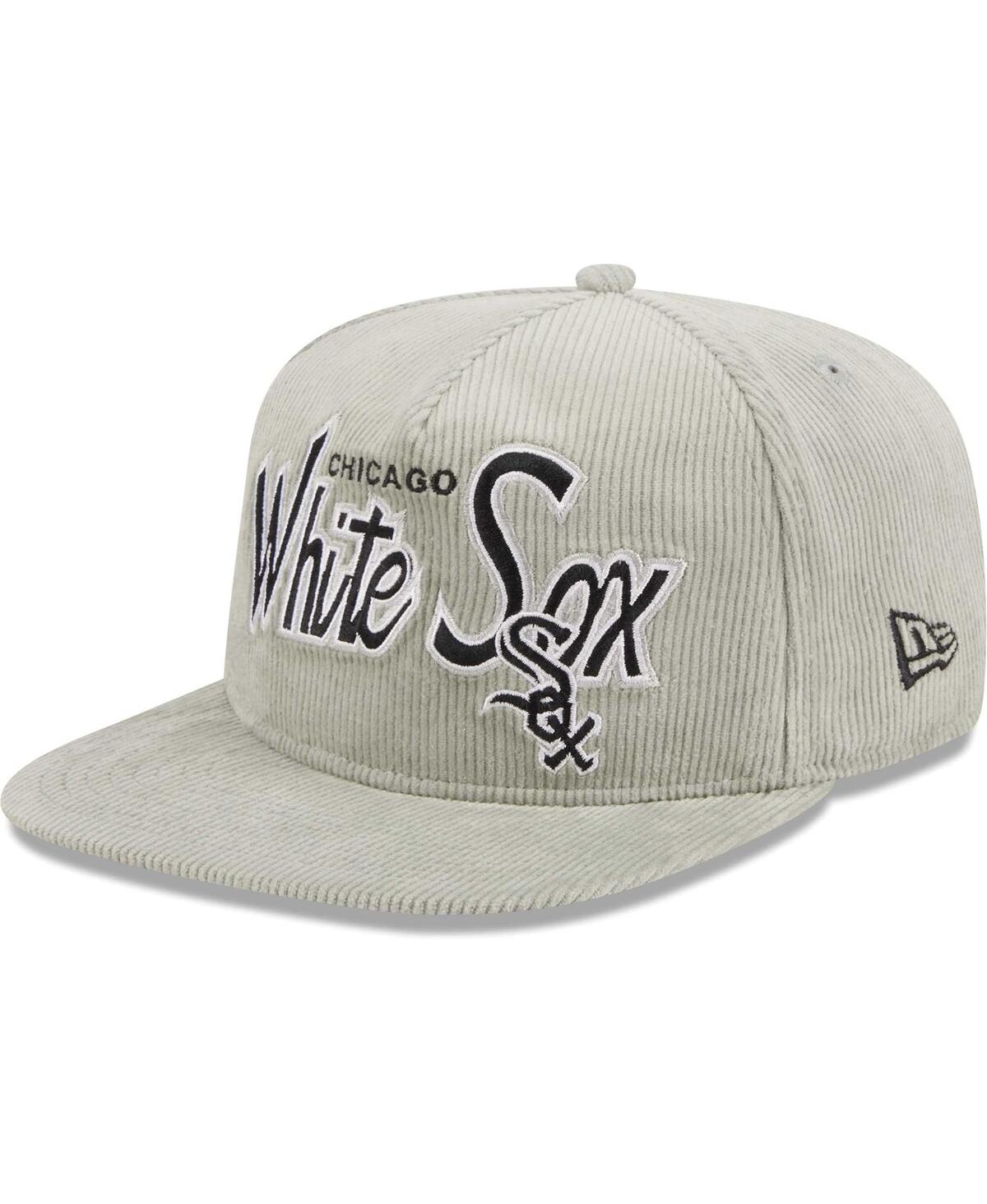Shop New Era Men's  Gray Chicago White Sox Corduroy Golfer Adjustable Hat