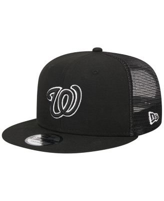 Men's Black Washington Nationals Trucker 9FIFTY Snapback Hat