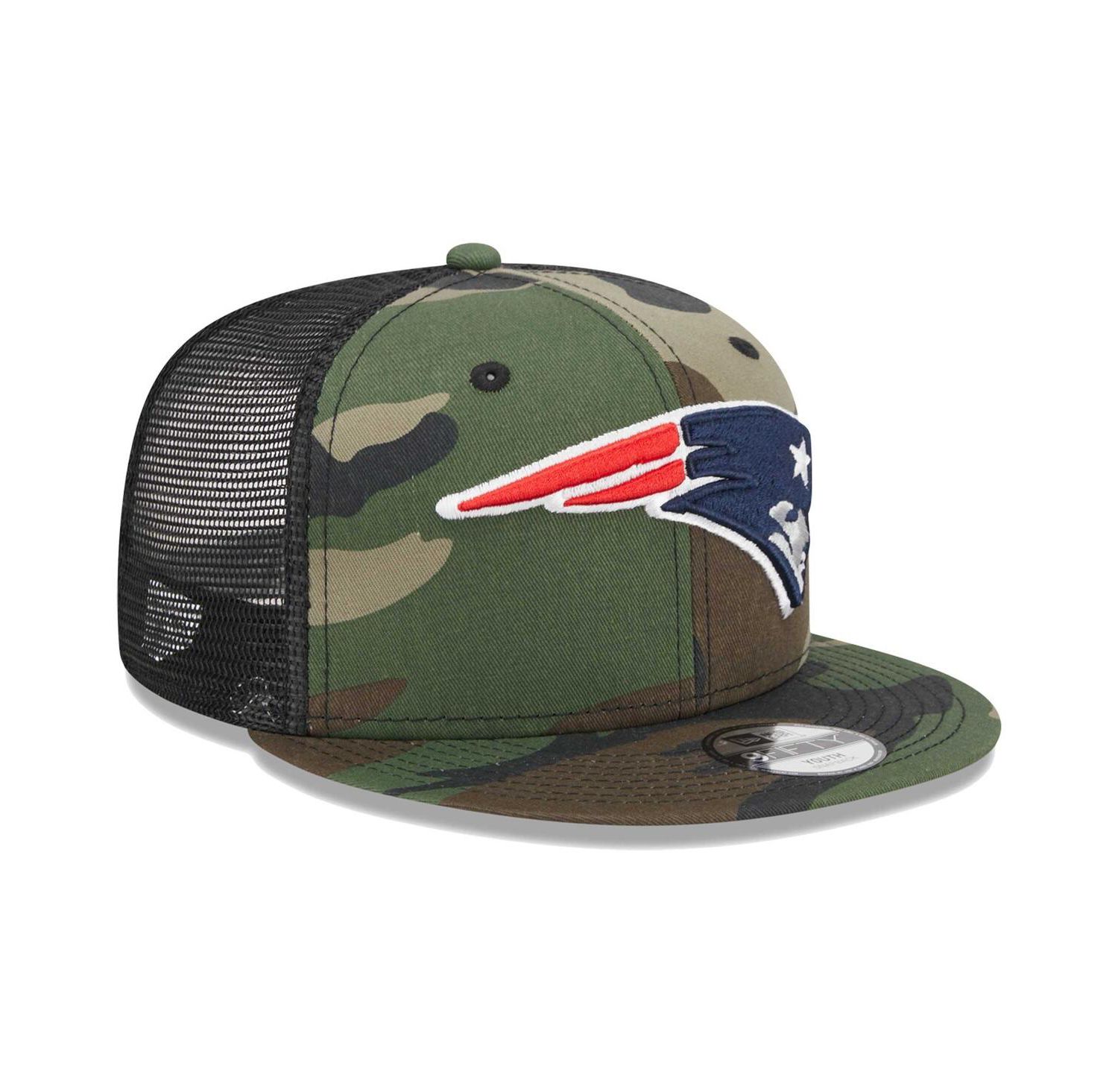 Big Boys and Girls Camo New England Patriots Main Trucker 9FIFTY Snapback Hat