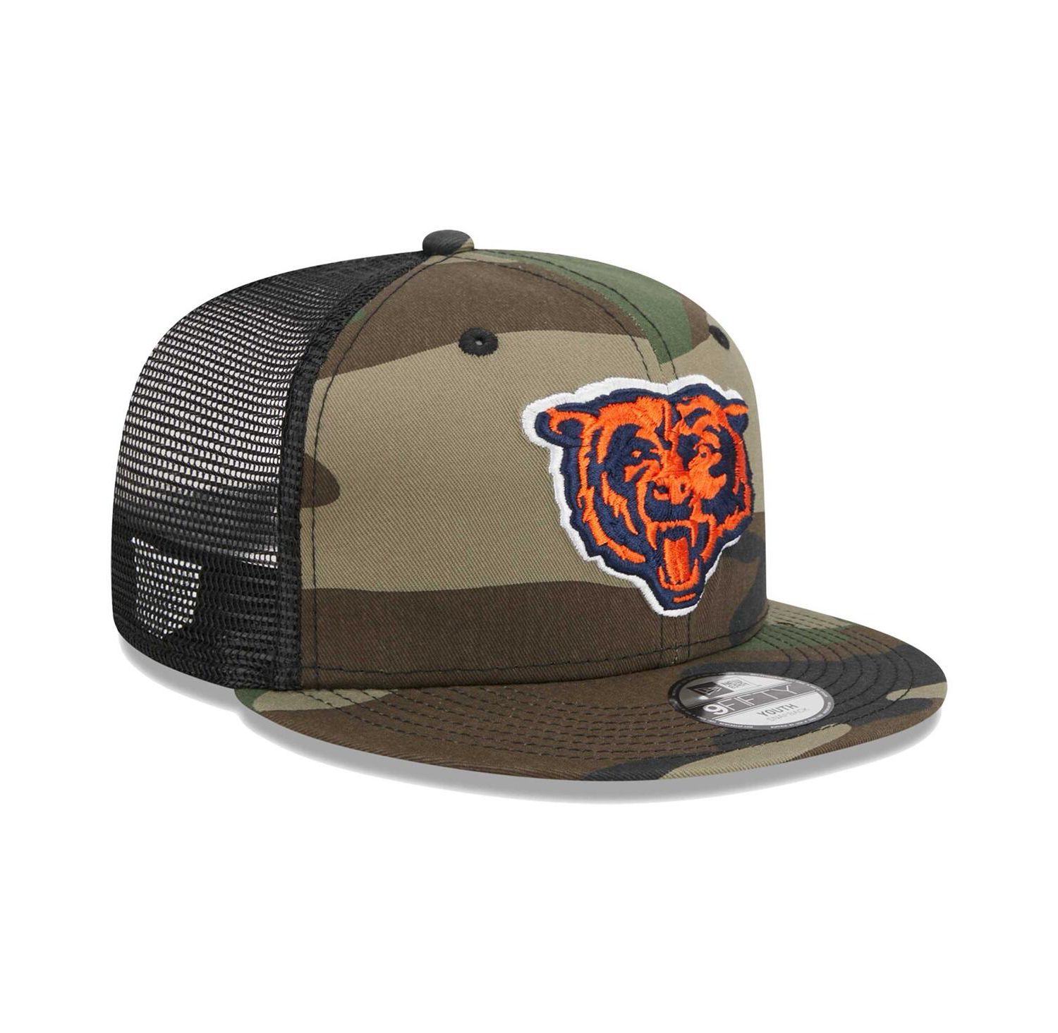 Big Boys and Girls Camo Chicago Bears Alternate Logo Main Trucker 9FIFTY Snapback Hat