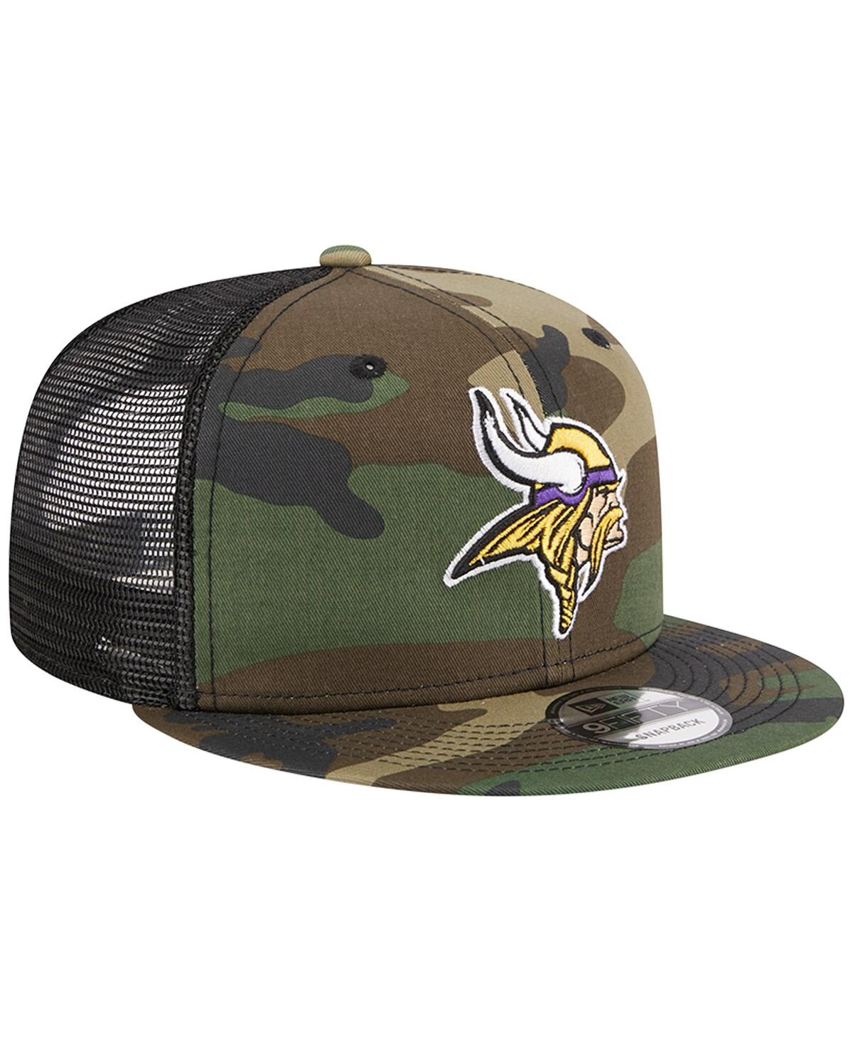New Era Men's  Camo Minnesota Vikings Main Trucker 9fifty Snapback Hat In Camo