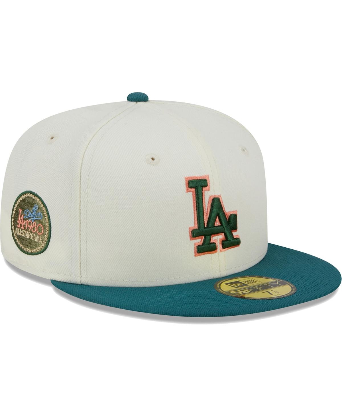 New Era Cream Los Angeles Dodgers Chrome Evergreen 59fifty Fitted Hat In Cream