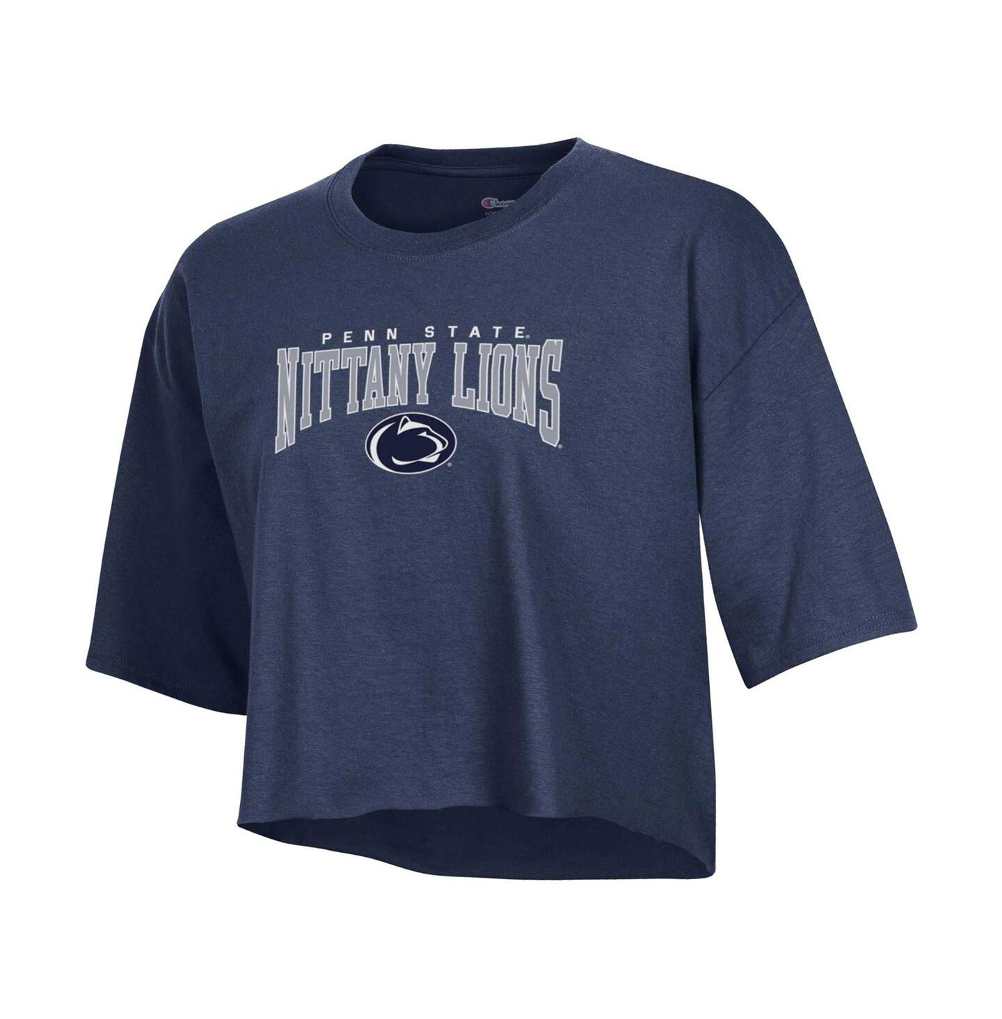 Женская футболка Champion Heather Navy Penn State Nittany Lions Boyfriend Cropped — фото 3