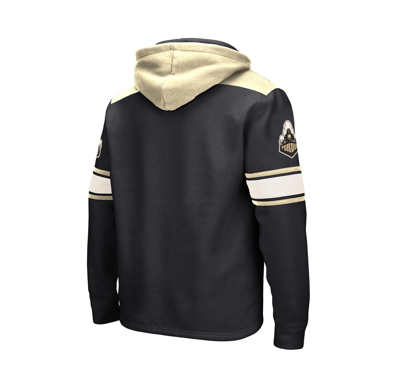 Men's Black Purdue Boilermakers Big and Tall Hockey Lace-Up Pullover Hoodie