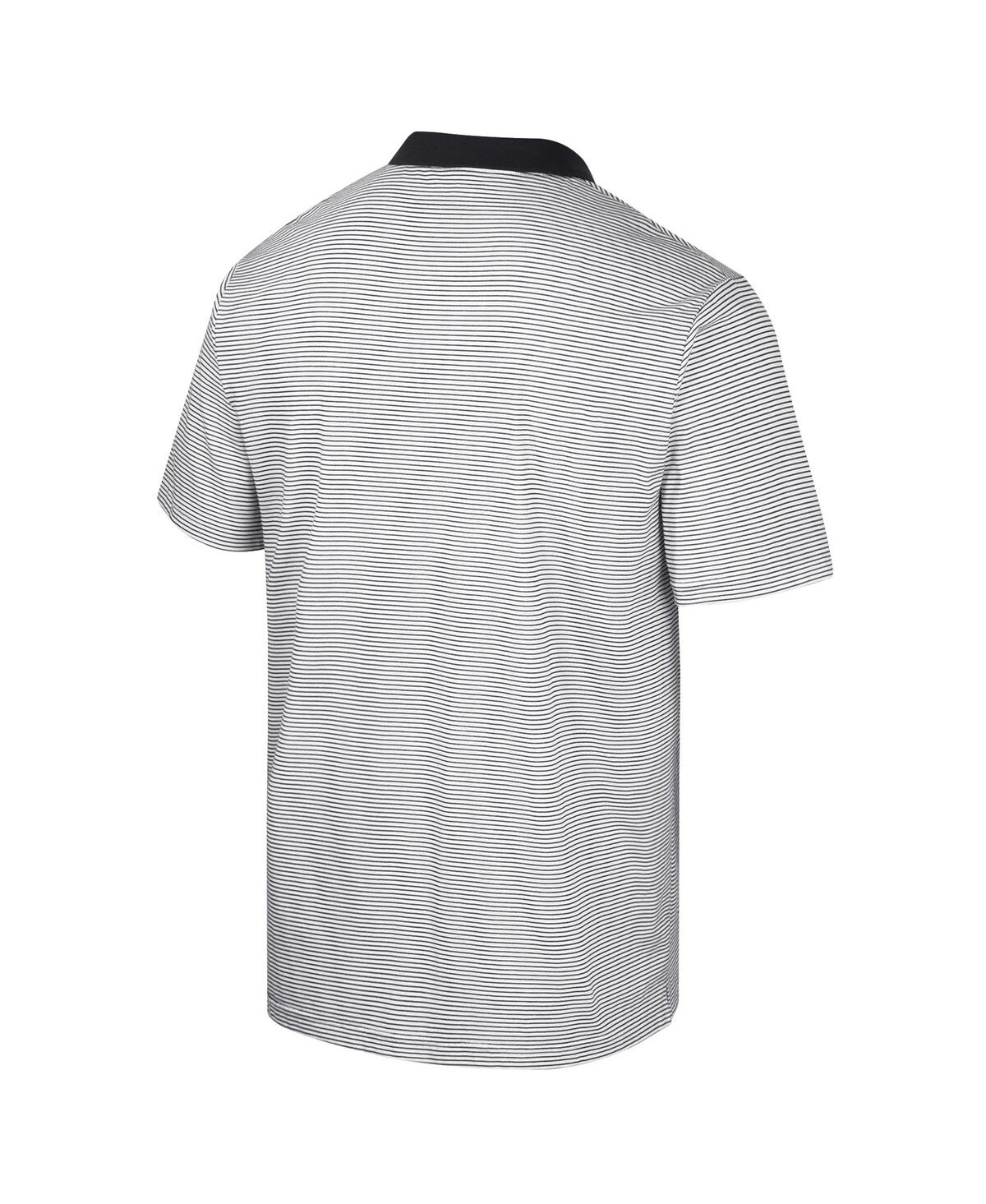 Shop Colosseum Men's  White, Black Appalachian State Mountaineers Print Stripe Polo Shirt In White,black