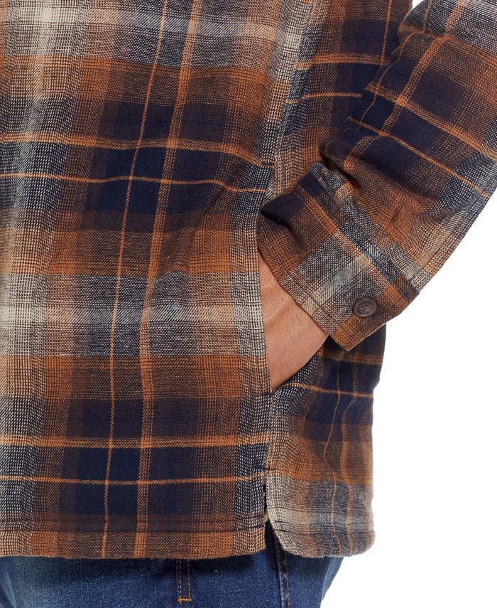 Weatherproof Vintage Men's Sherpa Lined Flannel Shirt Jacket - Macy's