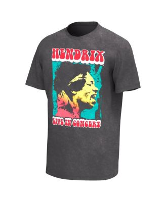 Men's Black Jimi Hendrix Live In Concert Washed Graphic T-shirt