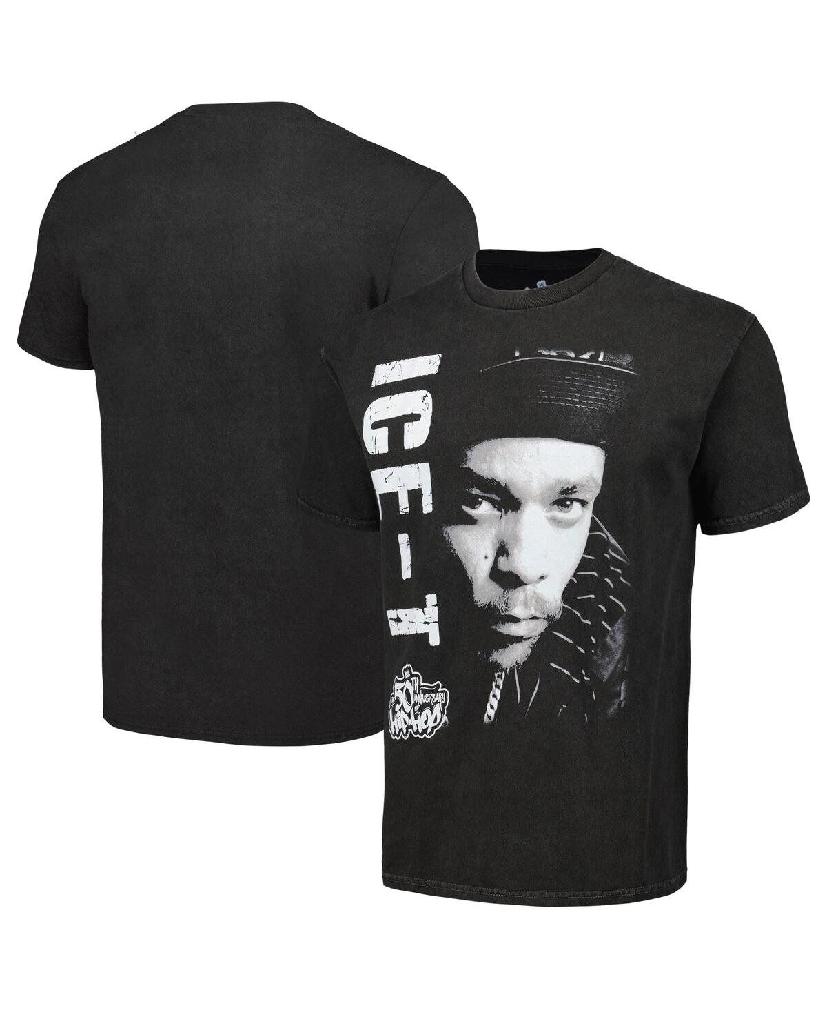 Philcos Men's Black 50th Anniversary Of Hip Hop Ice-t Washed Graphic T-shirt