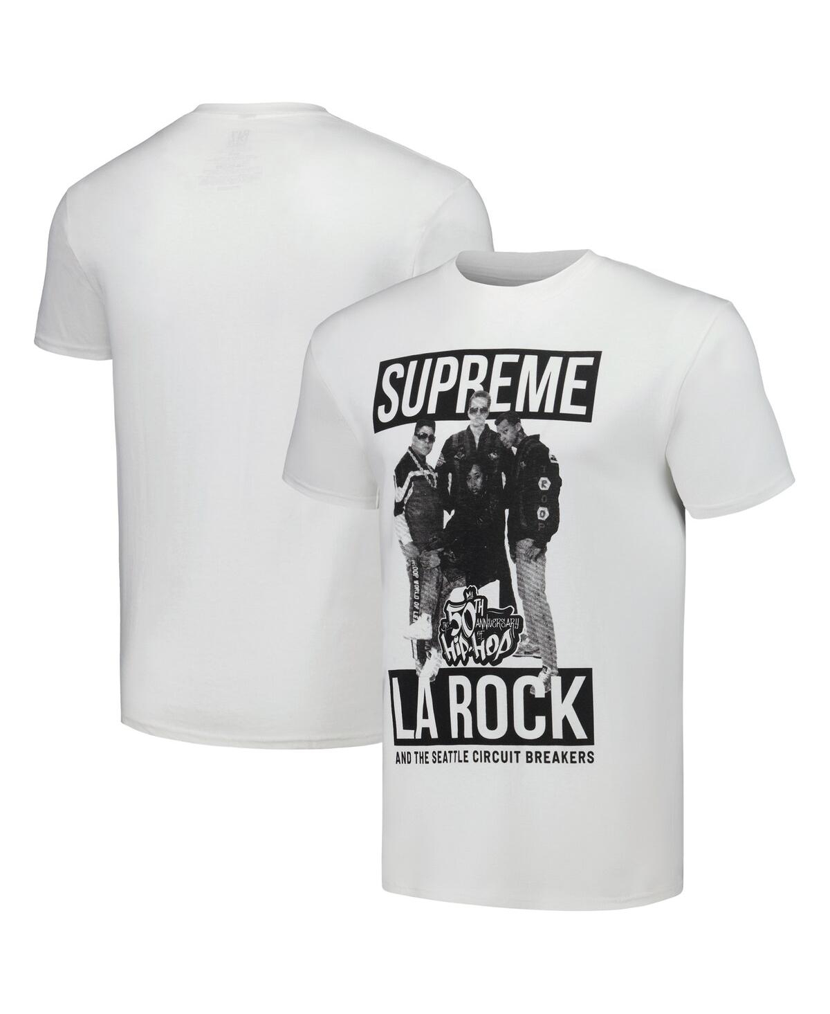 Men's White 50th Anniversary of Hip Hop Supreme La Rock Graphic T-shirt - White