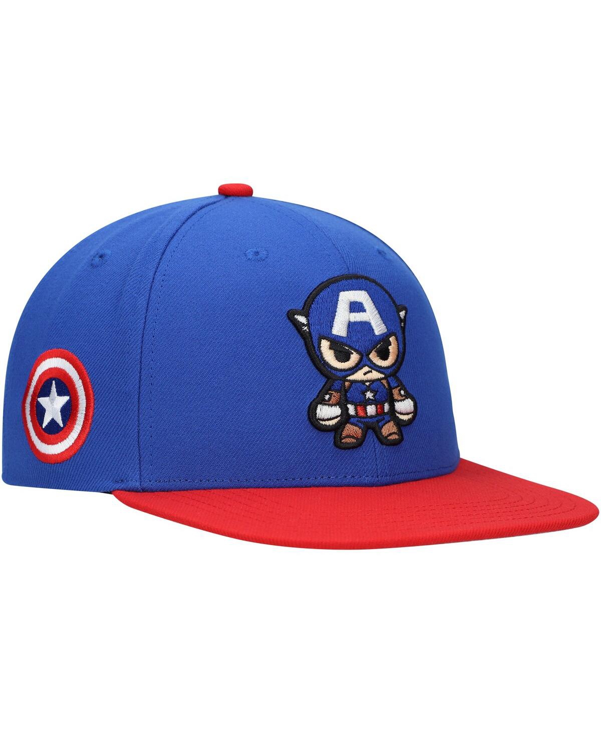 Lids Kids' Big Boys And Girls Blue Captain America Character Snapback Hat