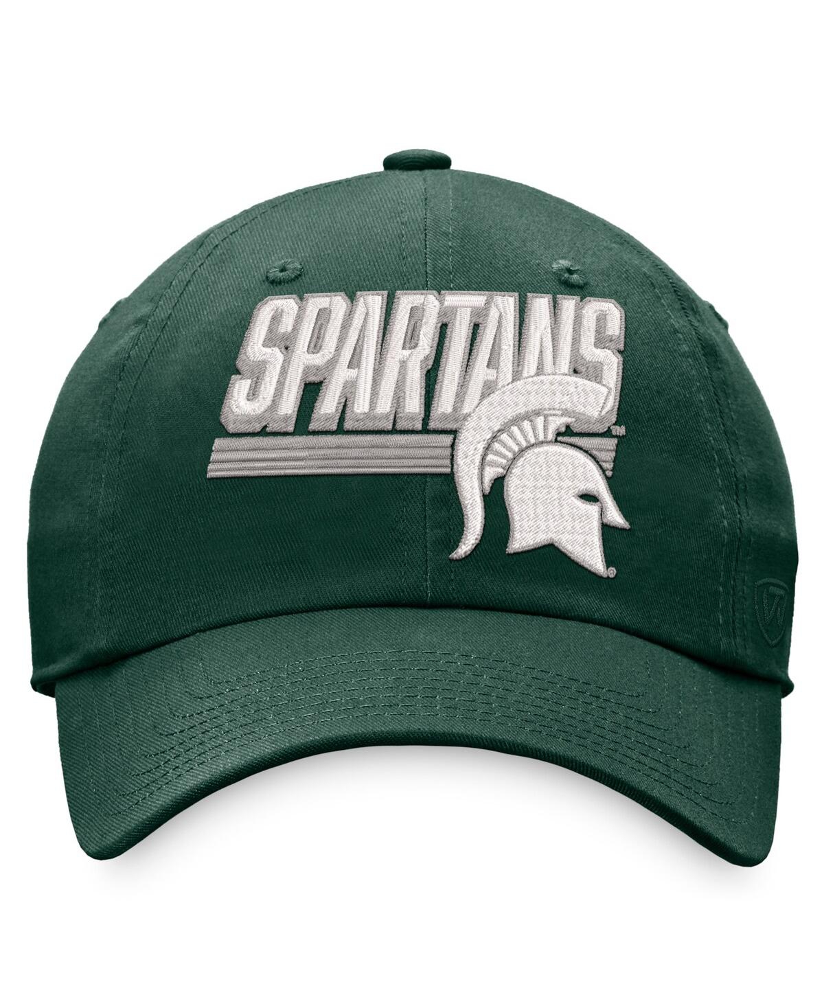 Shop Top Of The World Men's  Green Michigan State Spartans Slice Adjustable Hat