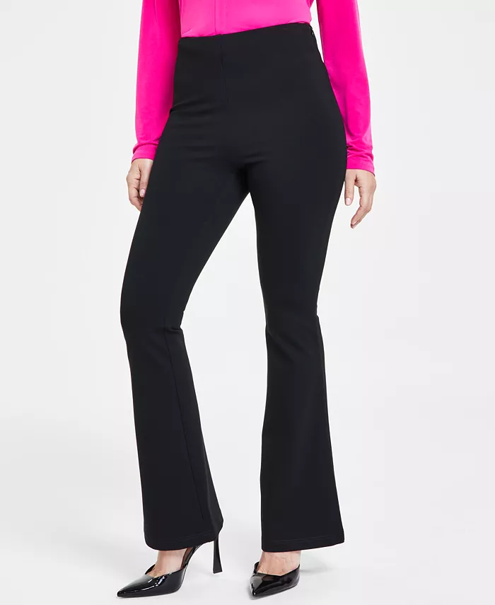 Women's High-Rise Ponte Flare-Hem Pants
