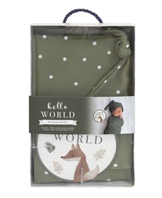Baby Boys or Baby Girls Hello World Gift Set, 3 Piece