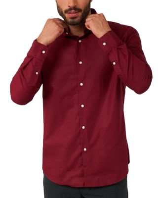 OppoSuits - Men's Long-Sleeve Blazing Burgundy Shirt