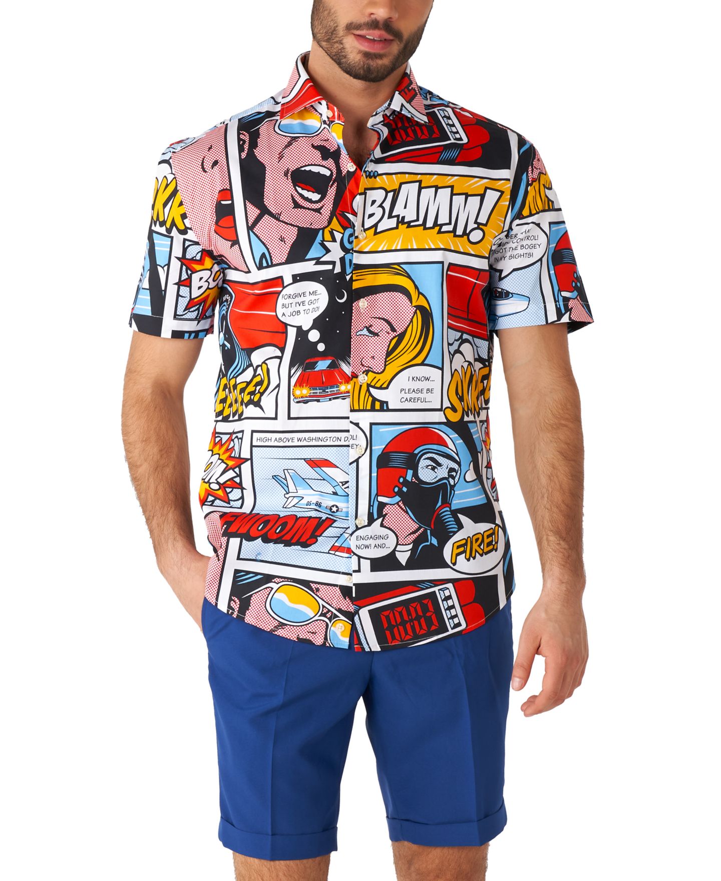 Мужская рубашка OppoSuits Shirt Short Sleeve Danger Days, цвет: Miscellaneous — фото 1