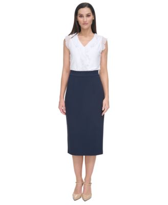 Women's Ponte Pencil Midi Skirt