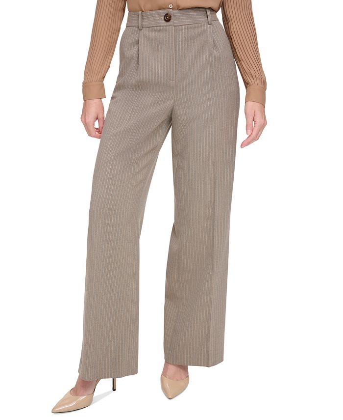Tommy Hilfiger Women's High Rise Striped Wide Leg Pants - Macy's