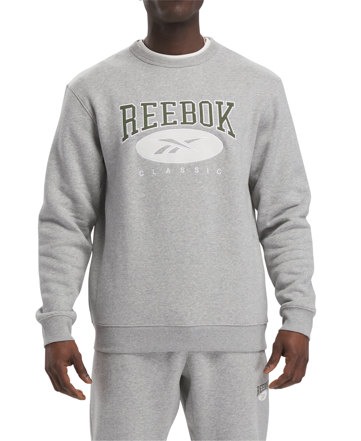Shop Reebok Men's Archive Crewneck Logo Sweatshirt In Mgh