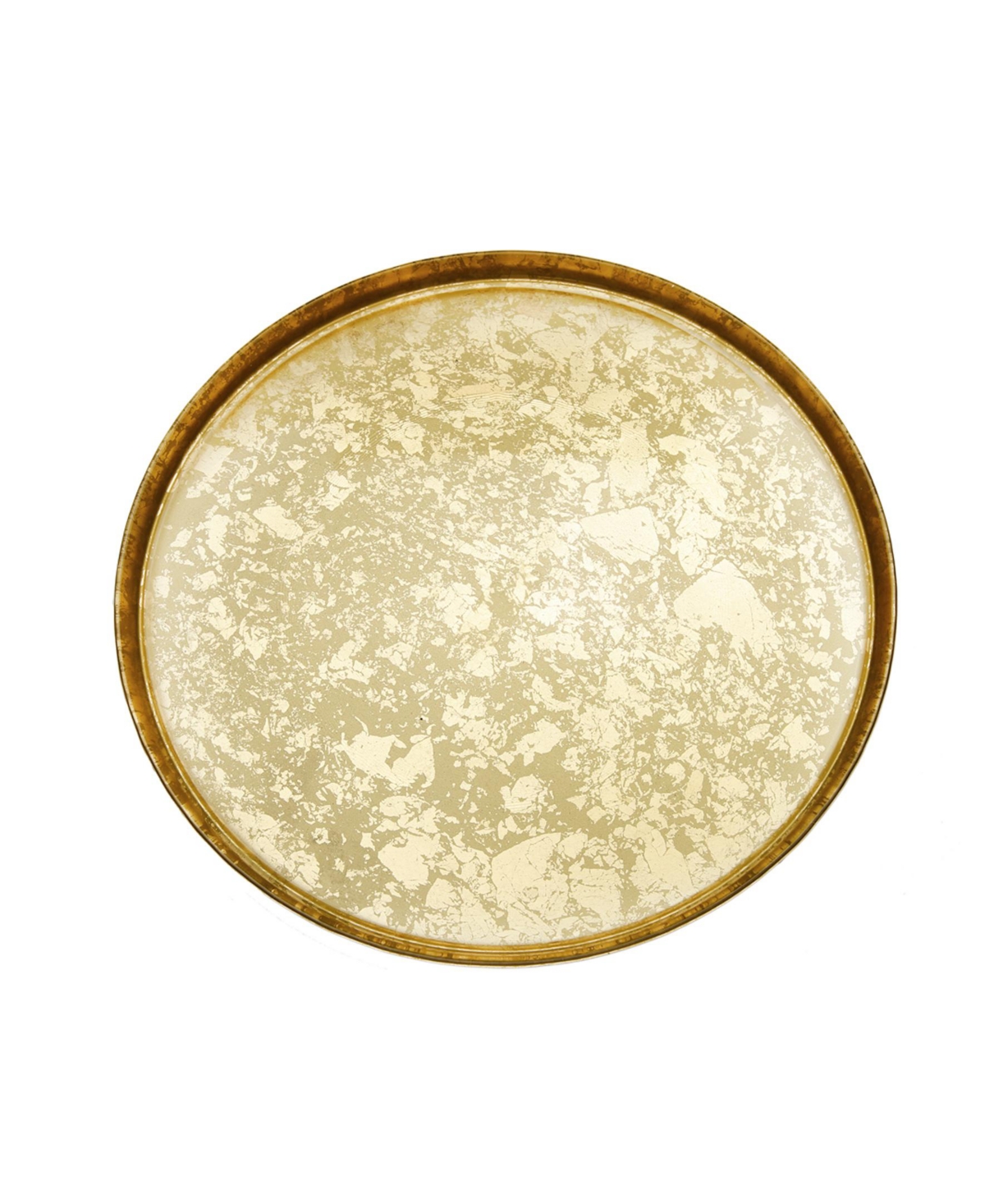 Classic TouchGlitter Dinner Plates with Raised Rim 4 Piece Set, Service for 4 - Gold