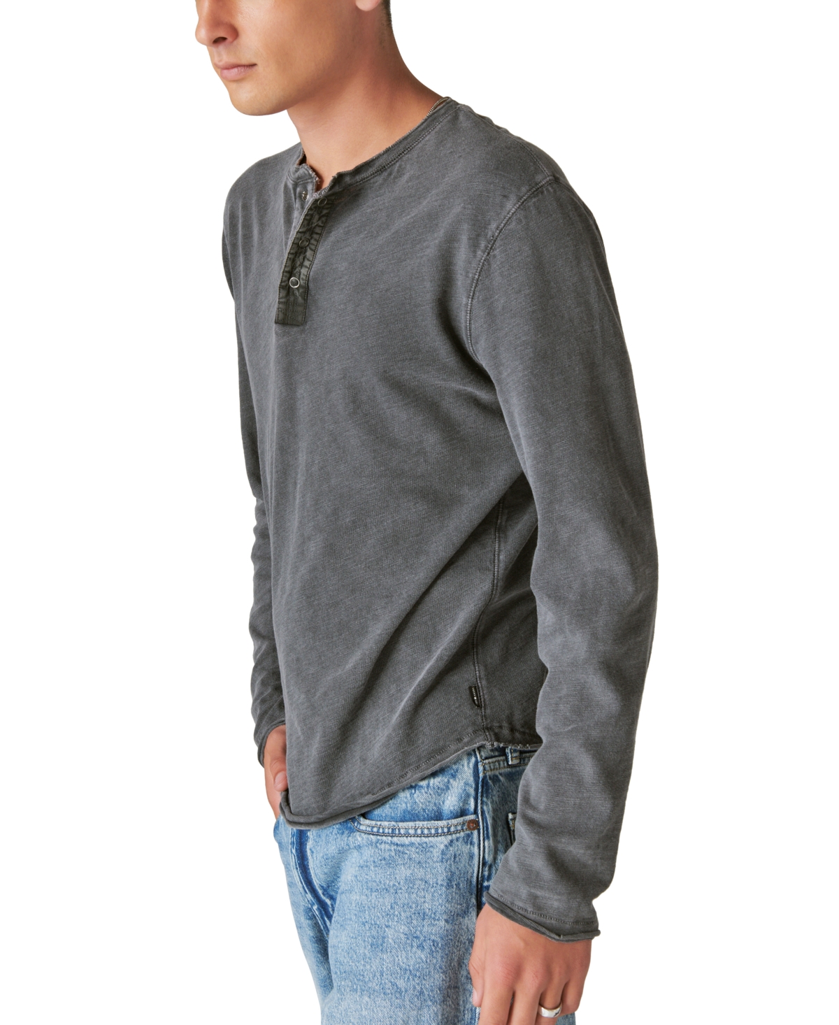 Lucky Brand Men's Weekend Slub Jersey Long Sleeve Henley Shirt