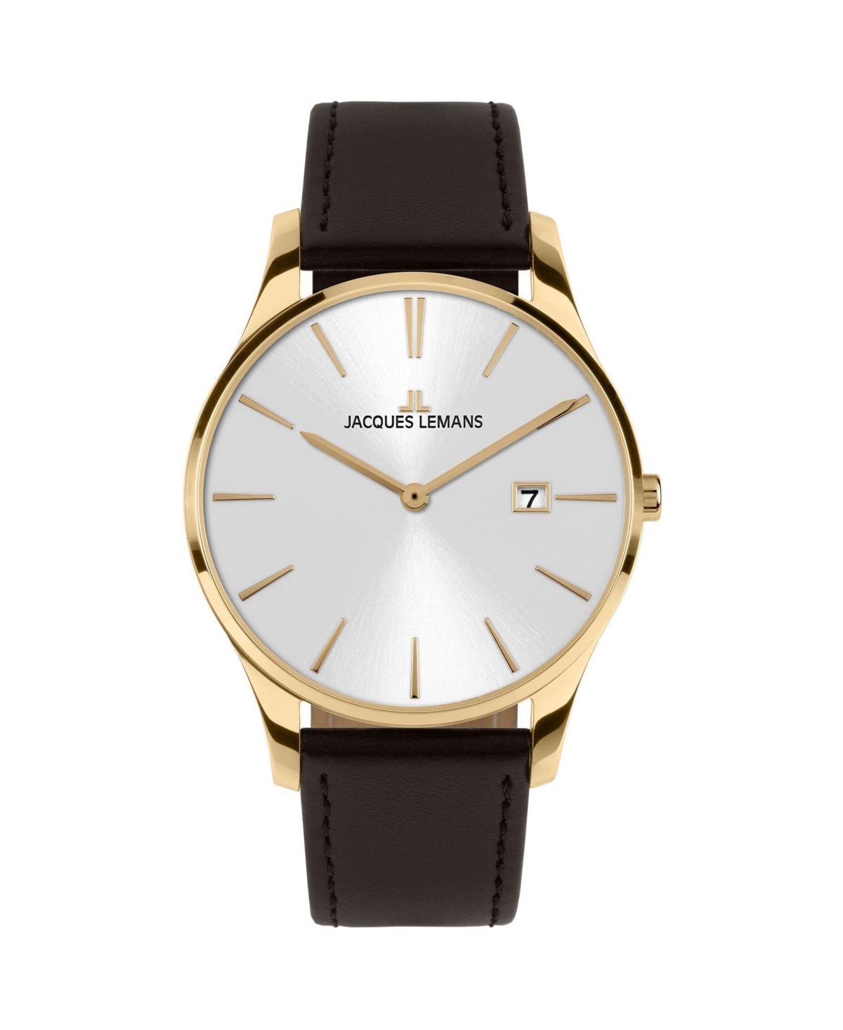 Women's London Watch with Leather Strap, Solid Stainless Steel Ip Gold, 1-2122 - White