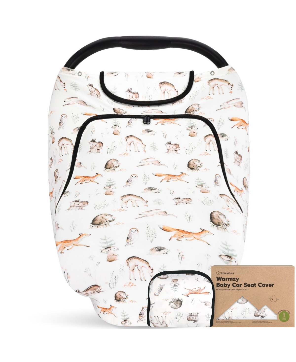 KeaBabies Warmzy Baby Car Seat Cover, Universal Stretch Fit Infant Carseat Covers for Babies, Winter Canopy